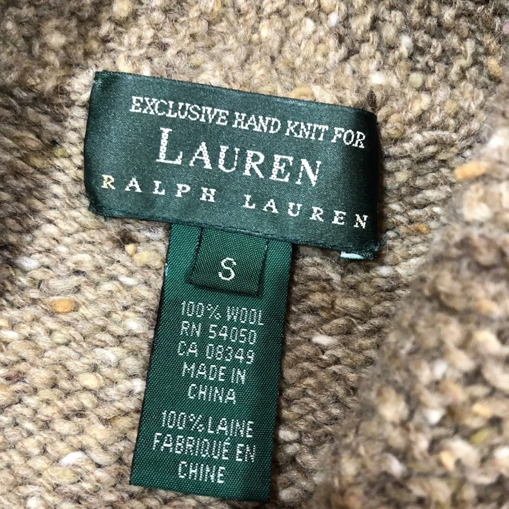 Vintage Ralph Lauren Hand Knit w/ Leather Buttons - Picture 5 of 16